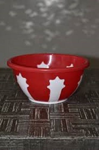 Light Weight Easy To Use Unbreakable Long Durable Round Red White Plastic Bowl 