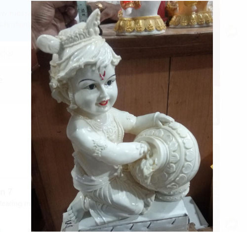 Marble Material White Color 28.5 Cm Size Polish Finish God Statue