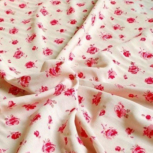 Pure Cotton Skin Friendly Soft And Breathable Pink & White Cotton Floral Print Fabrics Design: Flower