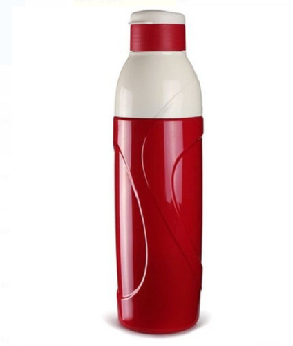 सिपर फ्लिप टॉप कैप लाल और सफेद रंग की प्लास्टिक की पानी की बोतल 900 मिलीलीटर क्षमता का व्यास: 2.5 इंच (इंच)