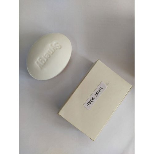 सॉलिड व्हाइट ओवल शेप स्किन फ्रेंडली और ग्लोइंग फ़्री फॉर्म पैराबेन बेबी सोप