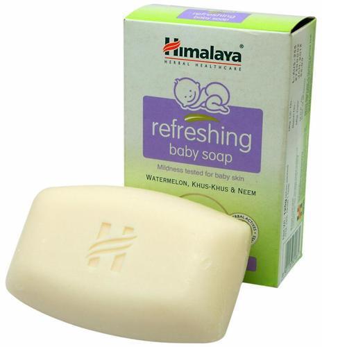 Solid White Rectangular Shape Skin Friendly And Glowing Free Form Parabens Himalaya Baby Soap Size: Small