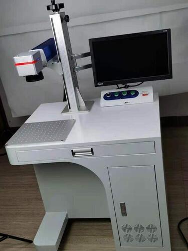 White Polished Finish 600 Watt Semi Automatic Laser Marking Machine