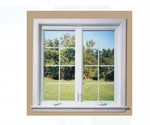 White Powder Coated Domal Square Shape Classic Design Aluminum Section Window