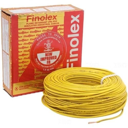 Yellow Colour 90 M Length 1 Sqmm Size Finolex Housing Wire Cable Application: Telecommunication