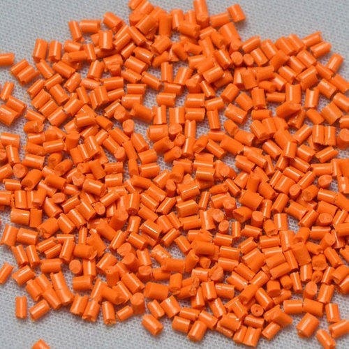 1 Kilogram Packaging Size Industrial Grade ABS Oragan Plastic Granules - Density 1.02 g/m3, Melting Point 85-95°C, Orange Color, High Impact Strength