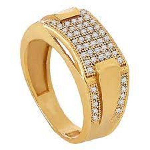 Fancy Beautiful Gold Ring Certified Jewellery Color Golden And White  Gender: Women'S