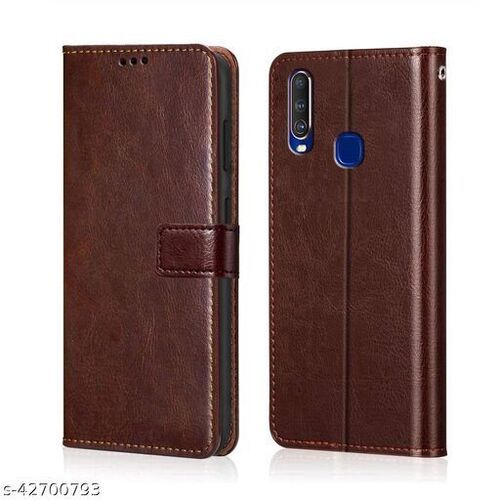 Lightweight And Durable Protecting Silicone Brown Back Mobile Flip Cover 