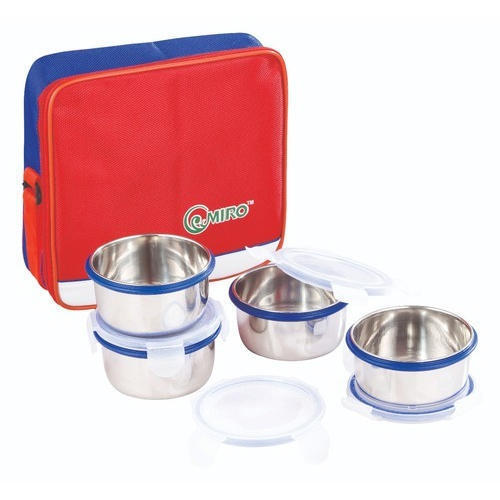 Pack Of 4 Pieces 300 Gram Capacity Stainless Steel Lunch Box 