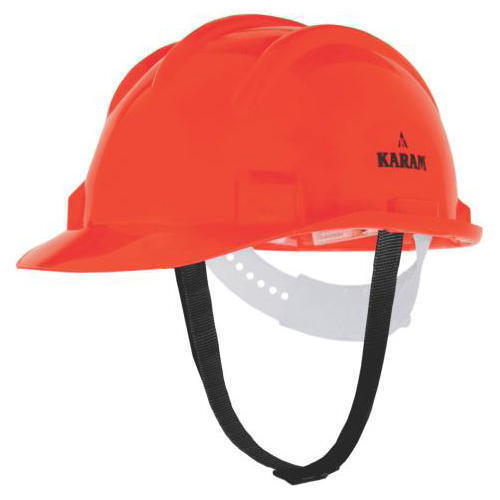 Orange Polymer Adjustable Chin Strap Industrial Safety Helmet