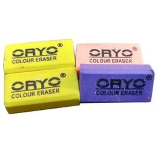 Rubber Smooth Lightweight Easy To Use Long Durable Rectangular Multicolor Eraser 