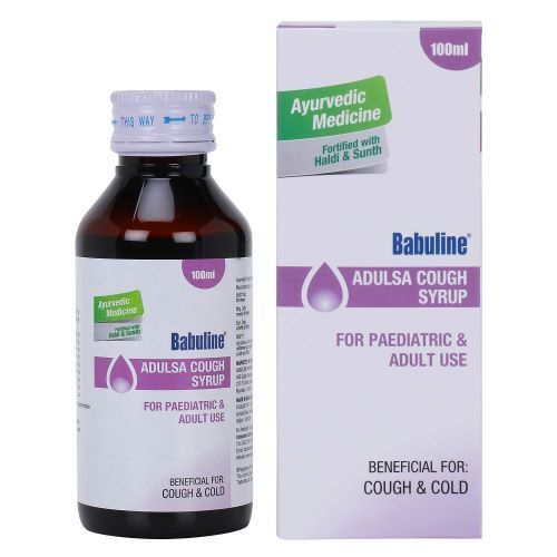 Babuline Ayurvedic Adulsa Cough Syrup For Cold & Wet Dry Cough With Adulsa Haldi Sunth Turmeric Dry Ginger