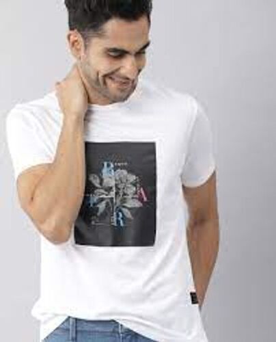 Most Attractive Fashionable And Comfortable Men'S White Printed Fancy T Shirts