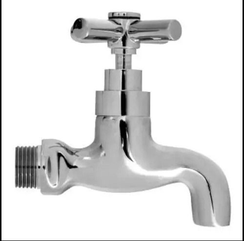 Round Size 16 Mm Silver Classic Design Short Nose Brass Water Tap For Bathroom Fittings