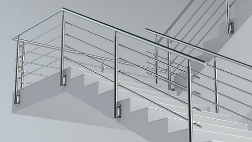 Strong Long Lasting Rust Proof Highly Durable Silver Steel Stair Railing