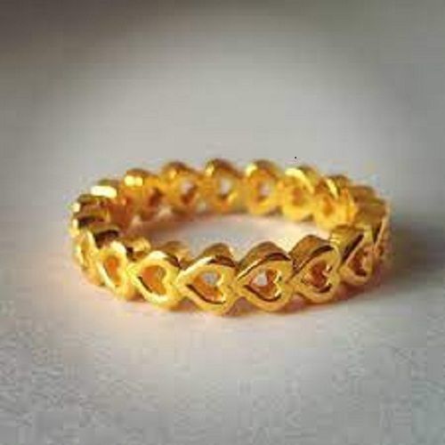 Golden Designer And Fancy Certified Yellow Solid Gold Geometric Finger Ring