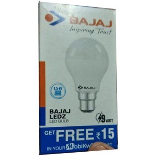 9 Watt, Energy Efficient Light Weight And Long Lifespan White Round Led Bulb 