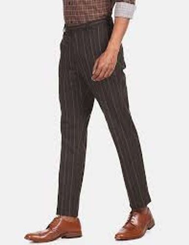 Attractive Fashionable And Comfortable Men's Brown Fancy Striped Trousers