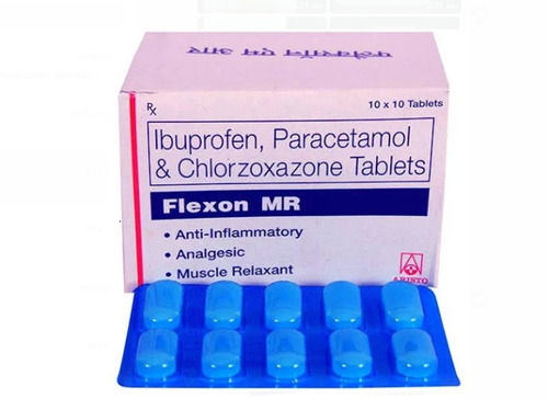 Flexon Mr Ibuprofen Paracetamol And Chlorzoxazone Tablets Pack Of 10 X 10 Tablets 