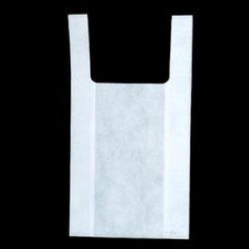 White Drawstring Embossing Plain Non Woven D Cut Carry Bag For Grocery Use Bag Size: 10 X 15 Inch