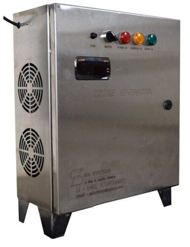 Silver Stainless Steel Electrical Source Type Air Cooled Ozone Generator 220 V