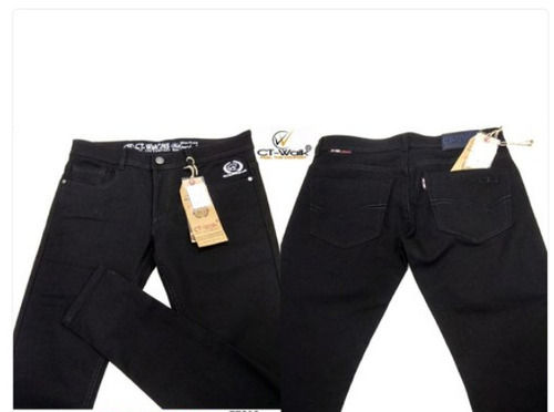 Skinny Fit Easily Washable And Breathable Black Waist Size 30 Denim Men'S Jeans 