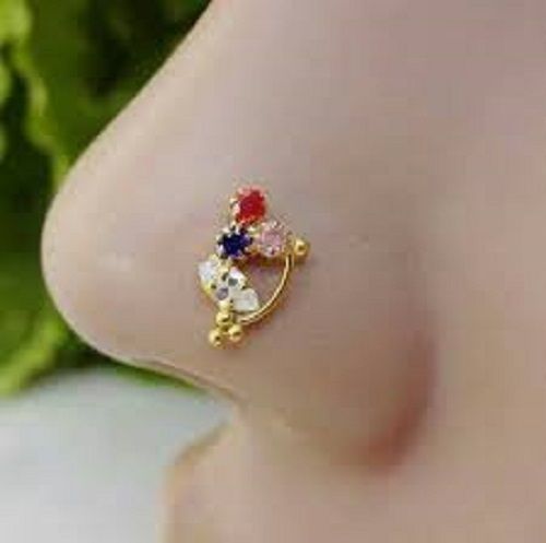 Attractive Elegant Beautifully Designed Skin Friendly Stylish Golden Nose Ring  Gender: Women