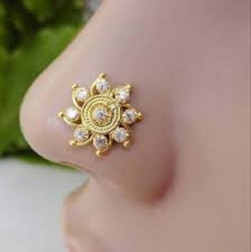 Indian Traditional Kundan & Pearls Gold Nose Ring With Triple Chain For  Women | eBay