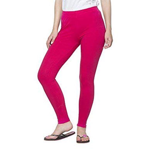 Breathable Skin Friendly Wrinkle Free Customized Modern And Trendy Plain Pink Cotton Legging For Ladies