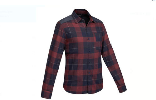 Comfortable Blue And Red Check Printed Full Sleeve Mens Cotton Shirt