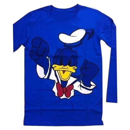 Cotton Fashionable Printed Cartoon Full Sleeve Blue T Shirt For Boy Casual Wear