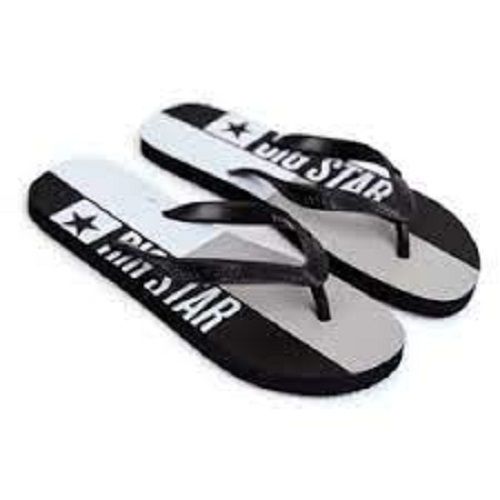 Fabric Light Weight Skin Friendly Comfortable Easy To Wear Black Printed Rubber Slippers