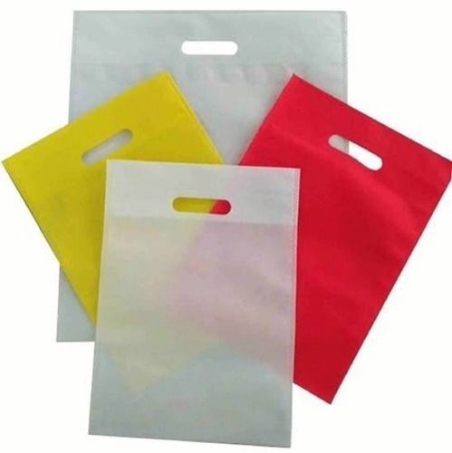 Multi Color Handle Type D Cut Plain Non Woven Carry Bag For Shopping