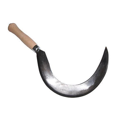 Not Coated Portable Agriculture Handhedl Hand Sickle With Wooden Handle For Garden Use