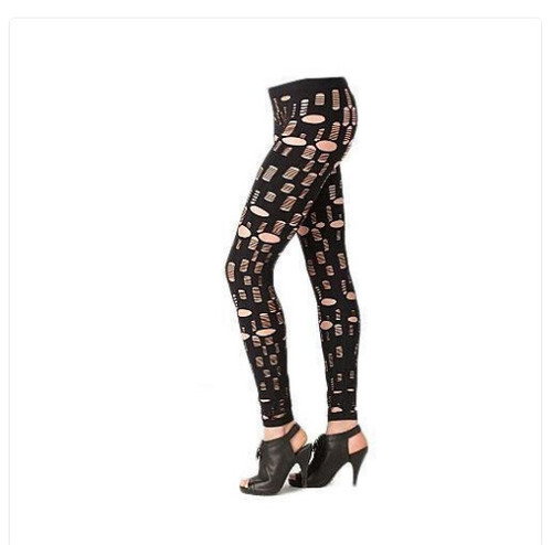 Black And Golden Printed Slim Fit, Casual Wear Cotton Lycra Lagging For Ladies Decoration Material: Paint