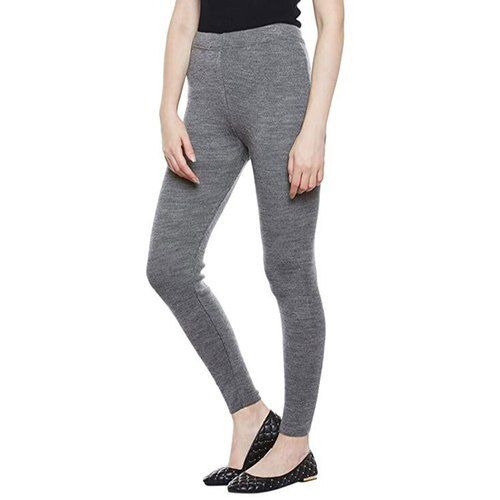 Gray Simple And Stylish Look Skin Friendly Wrinkle Free Grey Lycra Legging