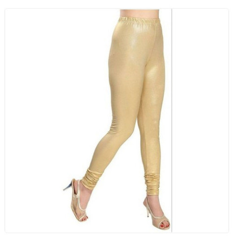 Slim Fit And Washable Golden Cotton Lycra Long Ladies Lagging For Casual Wear - Cotton Lycra, 34 Inch Length, Golden Color | Lightweight, Smooth, Breathable Fabric, Perfect For All Seasons