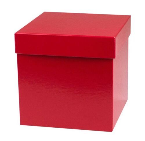 Strong And Eco Friendly Red Square Shaped Gift Packaging Plain Corrugated Box 