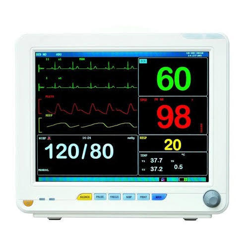 White Portable Multi Parameter Electric Hospital Patient Monitor