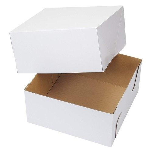  व्हाइट स्ट्रॉन्ग एंड इको फ्रेंडली स्क्वायर शेप्ड प्लेन पेपर कोरगेटेड पैकेजिंग बॉक्स 