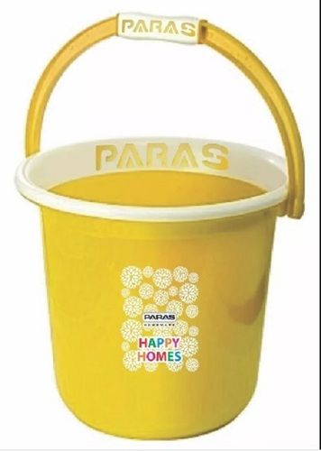 13 Liter Paras Yellow Break-Resistant Heavy-Duty Plastic Plain Round Plastic Bucket Application: For Storage