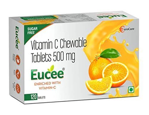 Eucee Suger Free Enriched With Vitamin C Chewable Tablets 500 Mg Size General Medicines