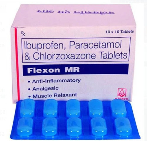 Ibuprofen Paracetamol And Chlorzoxazone Tablets Pack Of 10x10 Tablet