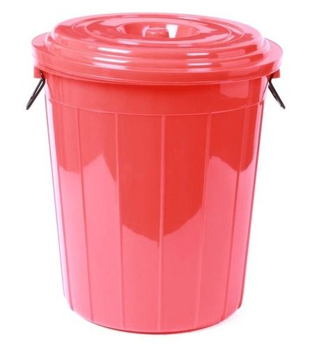 Red Break Resistant Heavy Duty Plastic Plain Round Bucket Application: For Storage