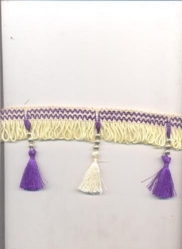 Smooth Texture Elegant Look Fashionable Purple And White Designer Laces