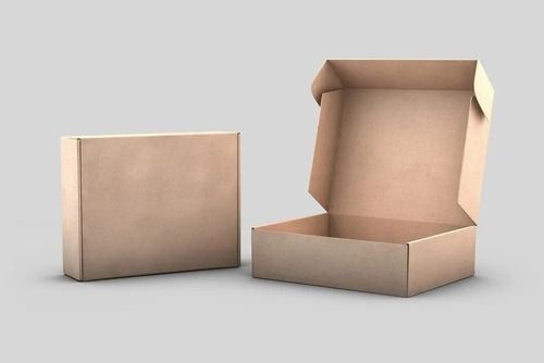 Brown Rectangle Shape Material Paper Strong And Eco Friendly Corrugated Plain Packaging Box  Size: 4I? 5I? 2