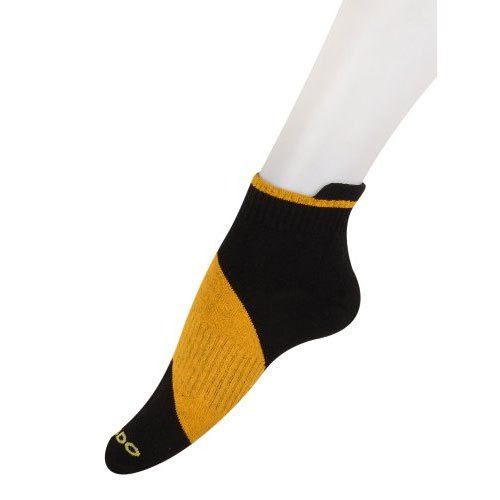 Black And Yellow Ankle Length Ecofriendly Plain Cotton Printed Socks Elasticity: High