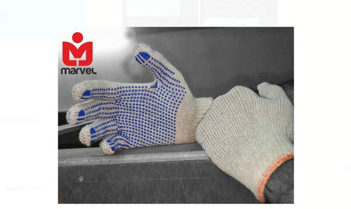 Washable Blue And Grey Full Finger Woolen Hand Gloves For Winter Size S