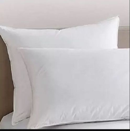 Cotton  Rectangle Lightweight And Comfortable White Plain Pillow