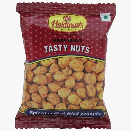 Pack Of 25 Gram Crsipy And Crunchy Haldiram Spicy Coated Peanut Namkeen 